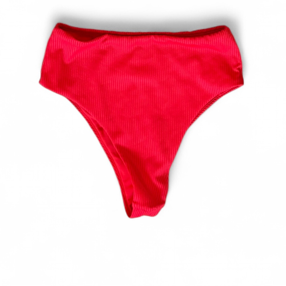 Express Women’s Small High Waisted Vibrant Red Bikini Bottom Summer Vacation - Picture 1 of 2